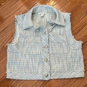 cupcakes & cashmere Blue Tweed Vest